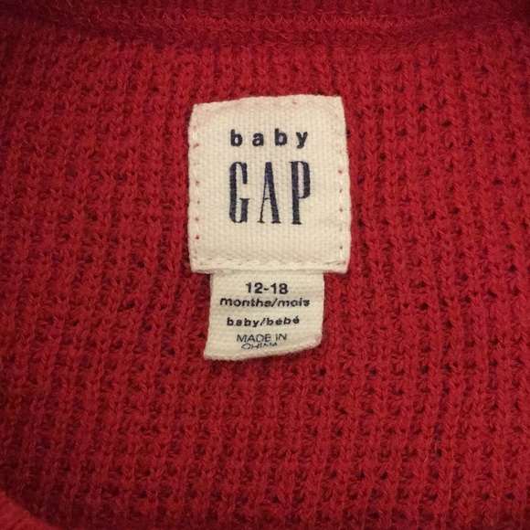 BabyGAP Red Waffle Knit Sweater 12-18 months - Picture 4 of 5
